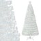 Pre-Lit White Artificial Christmas Tree with Iridescent Leaves-7 ft